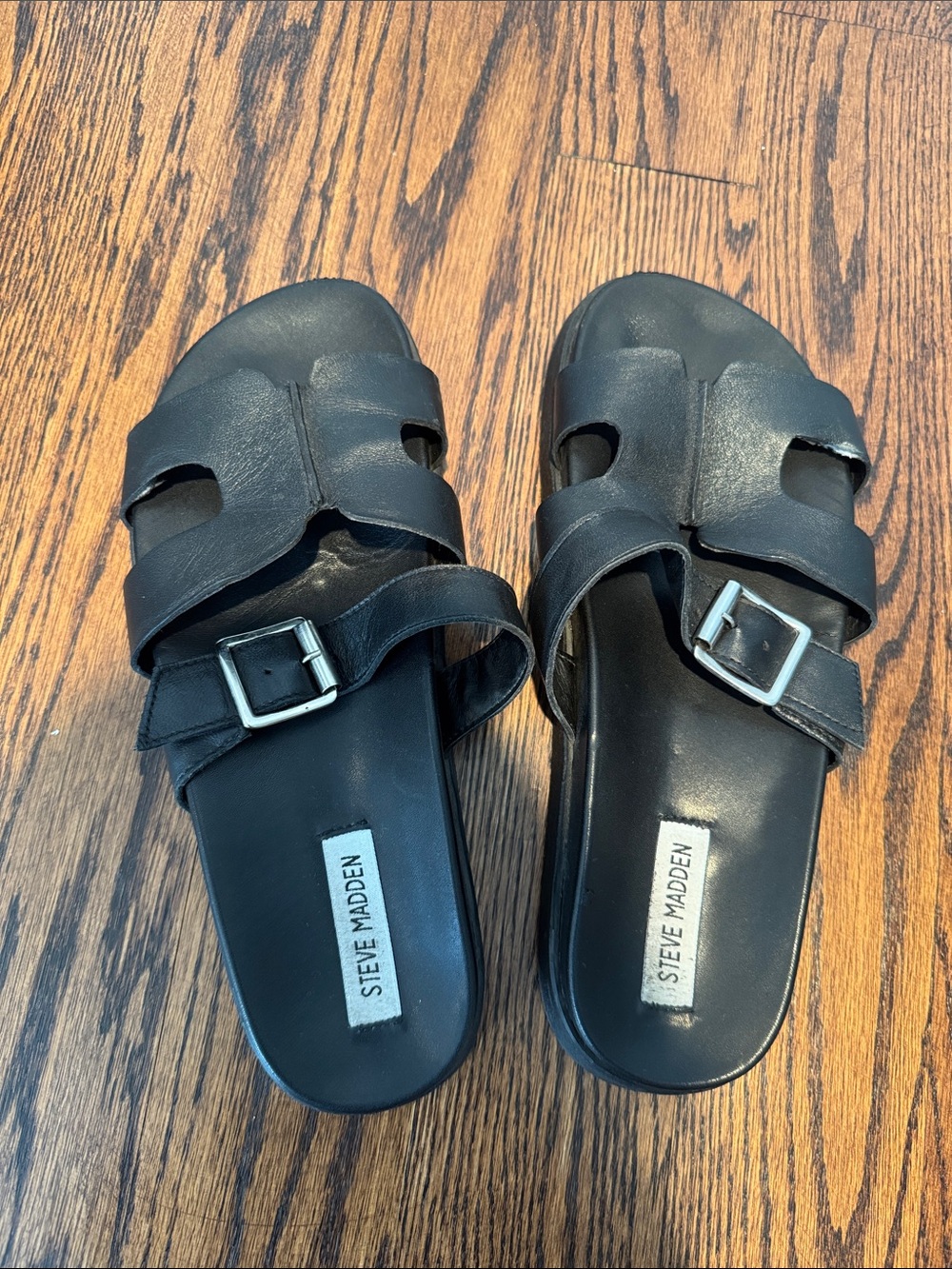Steve Madden Maiven Double-Strap Slide Sandals with Buckles